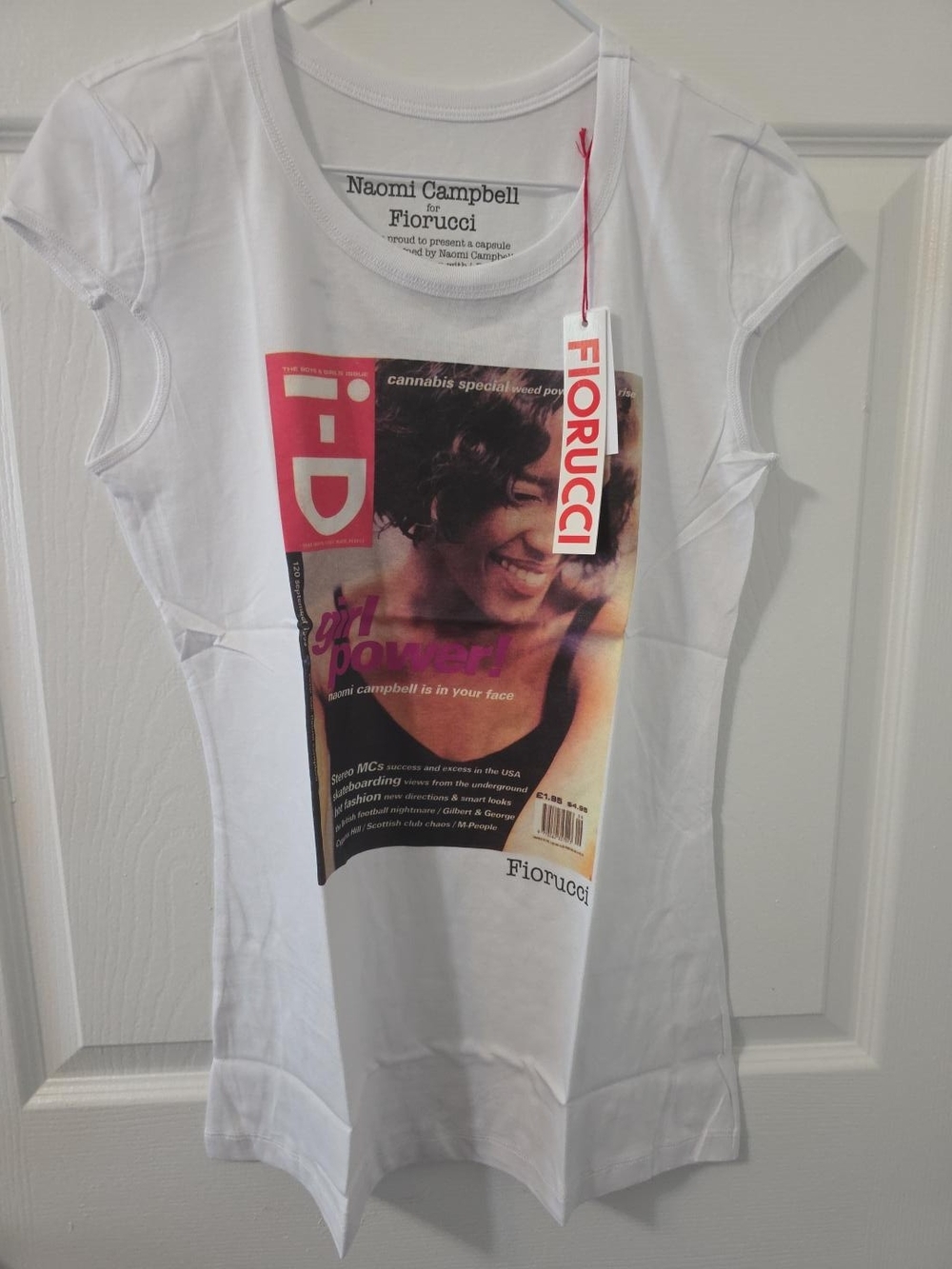 Fiorucci Naomi Campbell White Graphic Tee